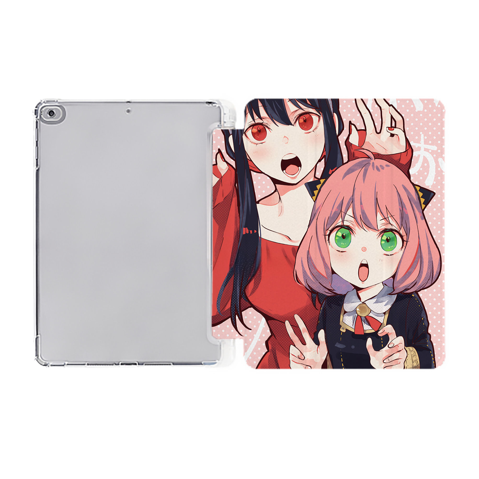 （画像用） SPY×FAMILY间谍家家酒 IPad ケース ペン収納付き 三つ折りスタンド PUレザー×シリコン 対応機種9.5/10.5/10.9インチ
